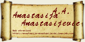 Anastasija Anastasijević vizit kartica